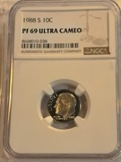 USA 10 CENT. 1 DIME 1988 S NGC PF 69 ULTRA CAMEO