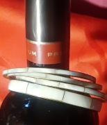 4 bransoletki z PRL mosiądz masa perłowa 