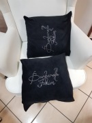 2x Ozdobna PUDUSZKA GLAMOUR dekoracyjna czarna