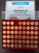 Paleta MB na monety 28mm Leuchtturm kaseta bordo na 54 monety.