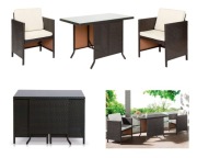 Meble ogrodowe balkonowe rattan polirattan technorattan komplet SKŁADANY