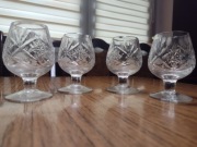 Zestaw 4szt Kieliszek Kryształowy Koniakówka Szlifowany z PRL