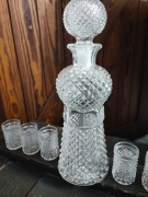 Karafka kieliszki  diamentowy wzor PRL