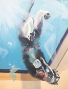 Obraz z kotem olejny rękodzieło „Koty od spodu”