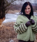 Handmade kardigan,  sweter na drutach ręcznie robiony