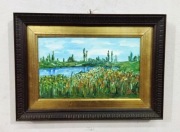 Obraz na dykcie w drewnianej ramie pejzaż 35x25cm