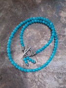 Choker amazonit naszyjnik niebieski