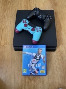 PS4 Slim 500GB + 2 pady + FIFA 19 | gotowa do gry | stan bdb