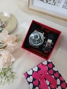 Komplet męski - Zegarek z bransoletą z metalowym znakiem