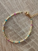 Bransoletka małe kamienie na lince apatyt oliwin turkus ametyst regulacja