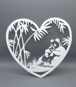 Pandy w Sercu – Dekoracja 2D na Ścianę w Stylu Line Art