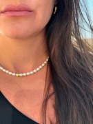 Naszyjnik choker z pereł naturalnych z koralikiem serduszko