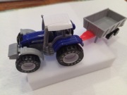 Traktor z przyczepą zabawka kolorowy  z białym daszkiem 