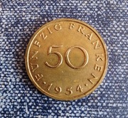 50 franków 1954r. Saarland (Protektorat Saary)