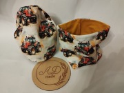 Komplet czapka komin zestaw bawełniany Traktory nowość 