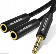 Kabel  Audio 3,5Mm Mini Jack Do Słuchawek Aux 1m Rozdzielacz 2X out