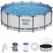 Bestway basen stelażowy 427x122cm pełny zestaw- stan bardzo dobry