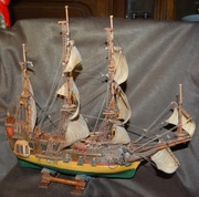 model okrętu żaglowego z przełomu 17  i 18  wieku  