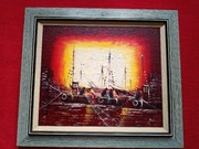 Obraz na płótnie sygnowany marynistyka 