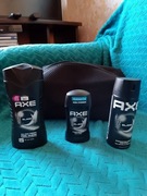 ZESTAW AXE BLACK:ŻEL, SZTYFT,DEO+KOSMETYCZKA 