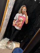 T-shirt z nadrukiem kota/biały 