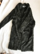 Długi włochaty moherowy kardigan Country Road moher wełna luźny khaki