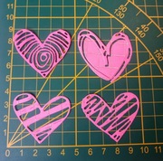 Papierowe scrapki - zestaw 4 serc