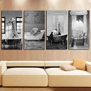Obrazy Zwierzęta w Łazience 4-panelowy zestaw 50x70 cm