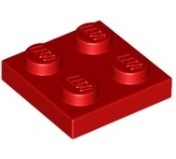 LEGO PLATE 2X2 W 1 KNOB RED 302221/3022