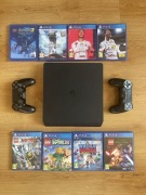 PS4 Slim 1TB + 2 Pady + 8 Gier FIFA LEGO Star Wars