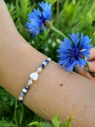 Bransoletka szczęścia granatowa lapis lazuli kamień niebieski księżycowy 