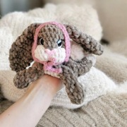Króliczek na szydełku, przytulanka handmade