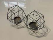 Świecznik metalowy geometryczny loft boho retro vintage