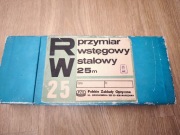 Stara miara PZO 25 metrów, taśma miernicza.