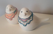 Ptaszki ceramiczne zdobione diamencikami