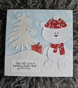 Kartka świąteczna ręcznie robiona handmade miś
