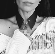 Skóra naturalna kołnierzyk choker grunge punk leather rzemiosło core 