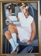 Obraz wg.Tamary Łempickiej "Kizette z książką"