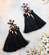 Glamour kolczyki z chwostami frędzlami chwosty frędzle Hiszpanki boho modne