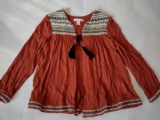 Bluzka z wiązaniem i haftami, wiskoza ,,H&M" roz. 34