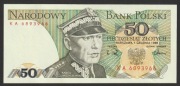 Polska 50 złotych 1988 - Karol Świerczewski - stan bankowy UNC