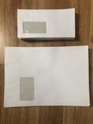 Koperty na listy białe C4 z okienkiem 50 sztuk + koperty DL 64 szt