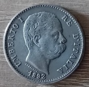 1 lire 1892 - Umberto I Re d'Italia - Moneta moneta Italia -KOPIA