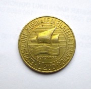 200 Lirów 1992 r. Italia Wystawa Filatelistyczna