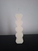 * Świeca sojowa bezzapachowa - Stojąca serca * 9 x 2,5 cm *