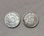 Dwie monety 10 ore sverige z 1978 i 1984
