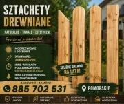 Sztachety modrzewiowe 120 cm | 2x8 cm | heblowane | producent