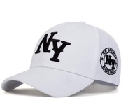 Czapka z daszkiem NY – biała, unisex, regulowana (nowa)