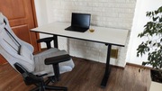 Ergonomiczne Gamingowe Biurko regulowane elektrycznie Biały-czarny 120x60