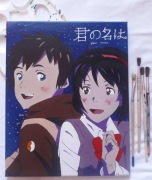 "Your Name" - ręcznie malowany obraz inspirowany Anime